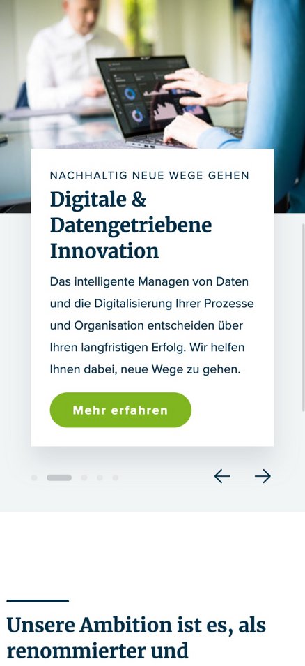 W&S Digitalagentur Projekt Website Relaunch Santiago Advisors Mobile Ansicht