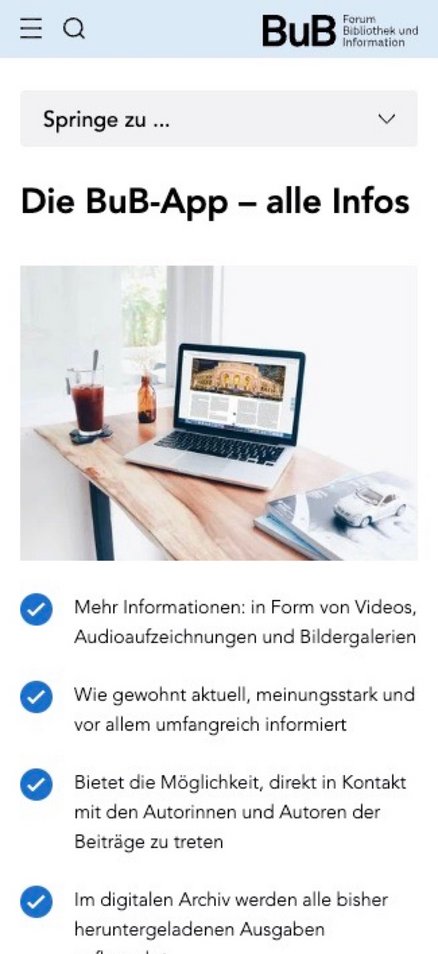 W&S Digitalagentur Projekt Website Relaunch BuB – Forum Bibliothek und Information Produktdetailseite Mobile