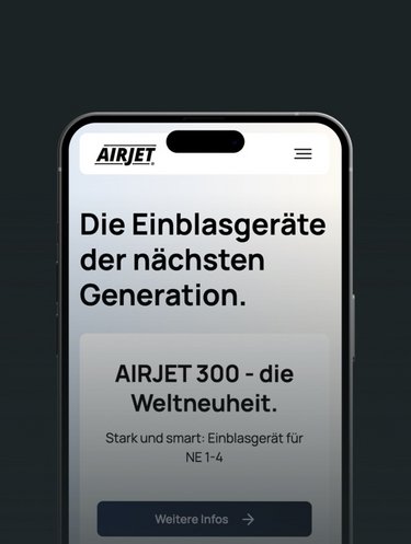 W&S Digitalagentur Projekt Website Relaunch AIRJET Startseite Mobile Ansicht