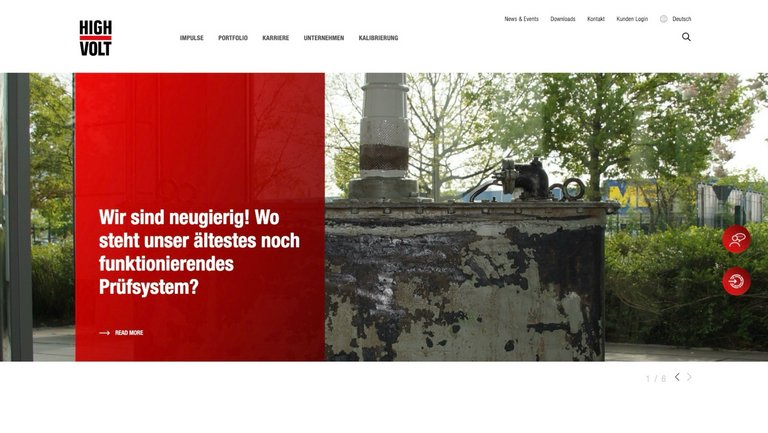 W&S Digitalagentur Projekt Website Relaunch Highvolt Startseite Desktop