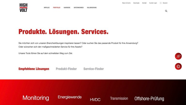 W&S Digitalagentur Projekt Website Relaunch Highvolt Product Listing Desktop