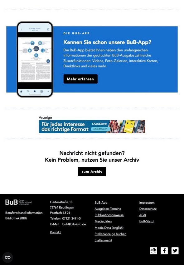 W&S Digitalagentur Projekt Website Relaunch BuB – Forum Bibliothek und Information Produktteaser Tablet