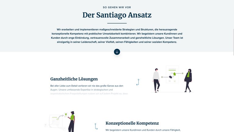 W&S Digitalagentur Projekt Website Relaunch Santiago Advisors Desktop Ansicht