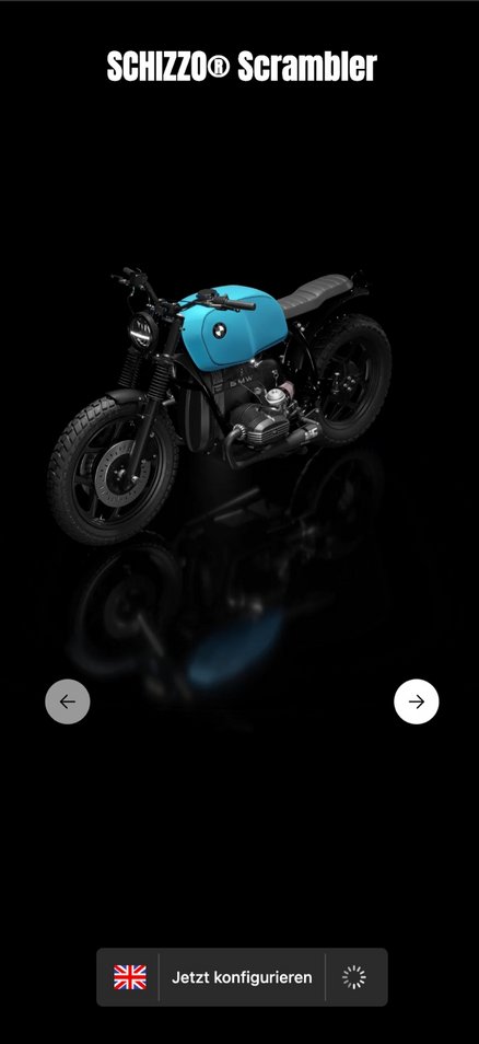 W&S Digitalagentur Projekt 3D Konfigurator WalzWerk Motorcycles Product Listing Mobile