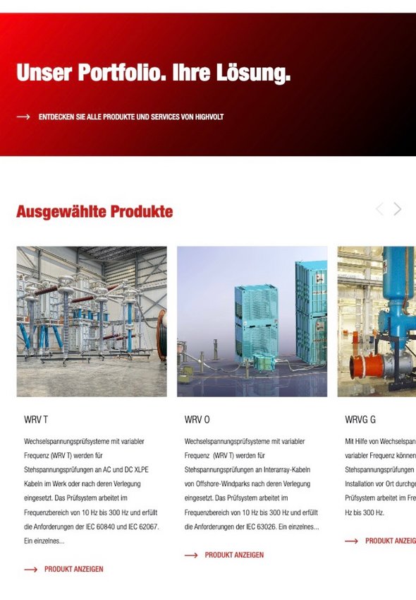 W&S Digitalagentur Projekt Website Relaunch Highvolt Product Listing Tablet