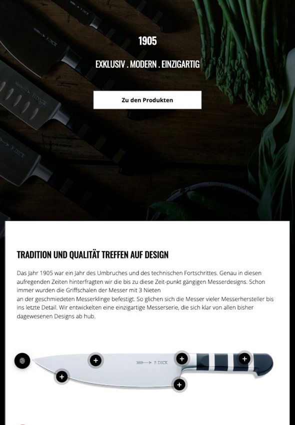 W&S Digitalagentur Projekt Website Relaunch Friedr. Dick Produktdetailseite Tablet